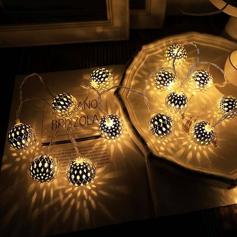 Metal Ball String Lights 20 LED Indoor & Outdoor Decor - Intricate Pattern, Wire LED for Living Room, Dining, Parties, Festivals Buy @ ₹199