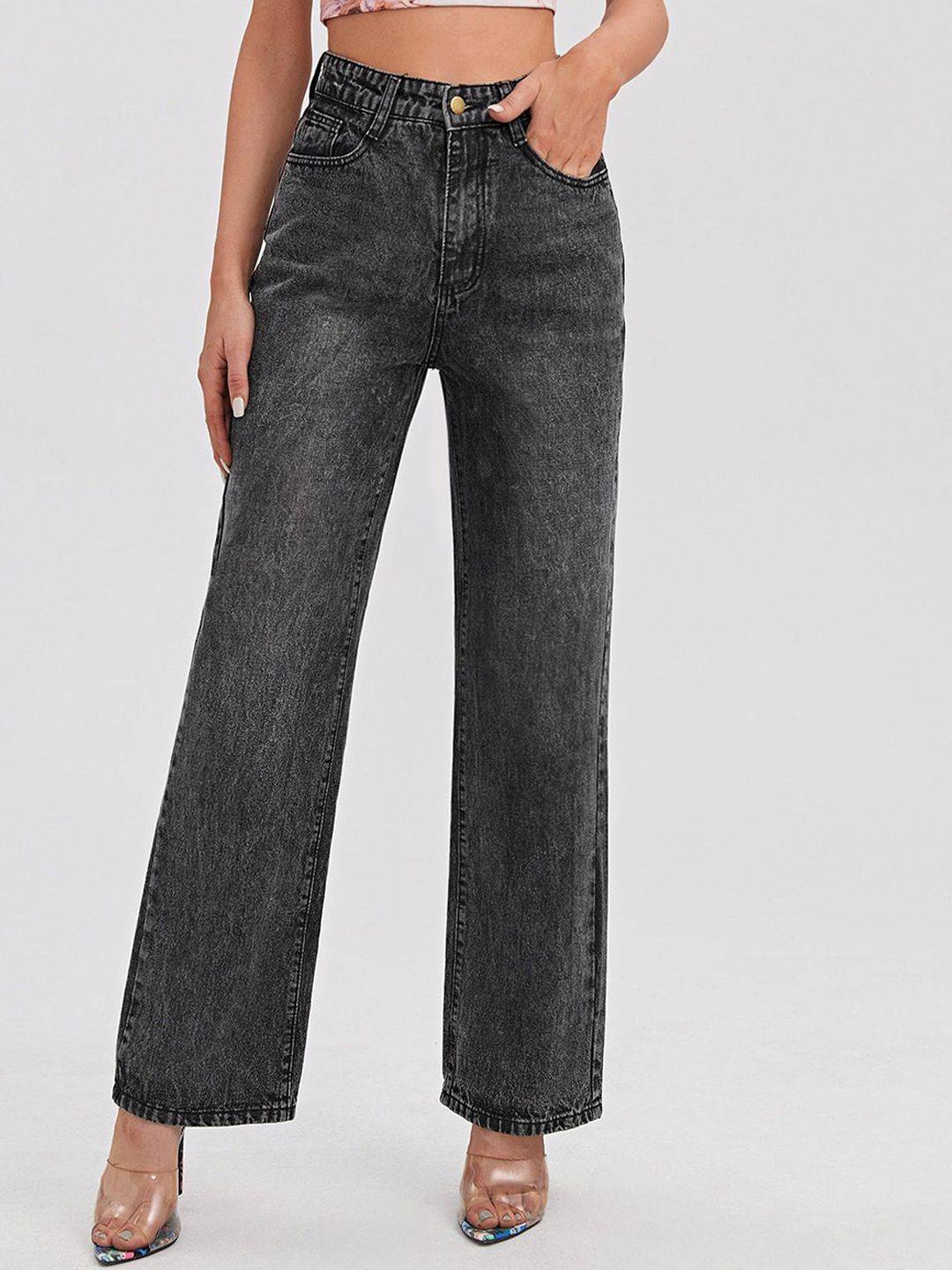 Kotty Women Jean Straight Fit High Rise Stretchable Jeans