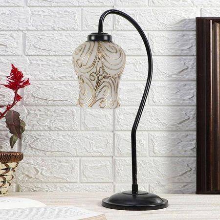 Multicolor Mosaic Glass Curvy Table lamp with Iron Base (EN25)