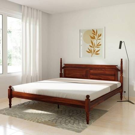 Sovereign Solid Wood King Size Non Storage Bed In Honey Oak Finish
