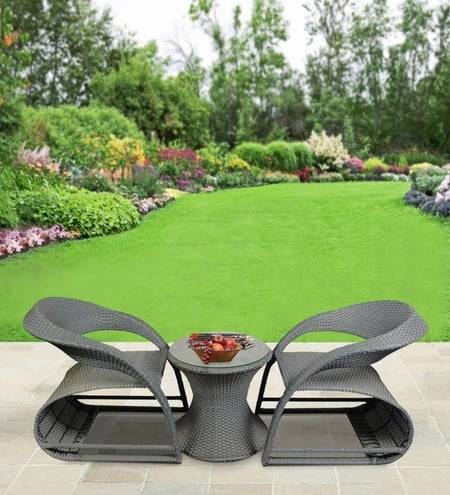 Bendigo Wicker Chair In White And Black Finish