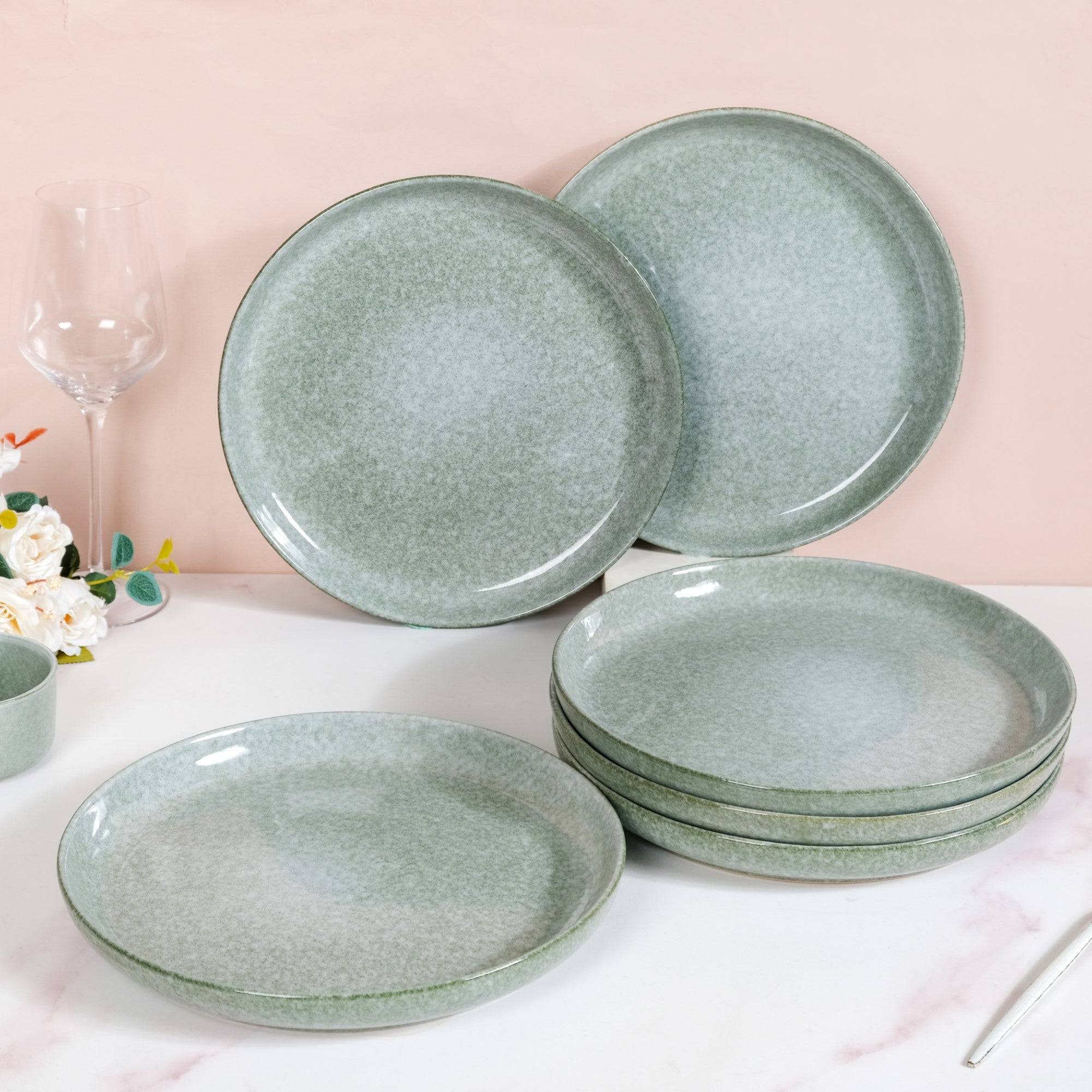 Sera Ceramic Dinner Plate Set Of 6 Sage Green 10 Inch buy only at ₹3550