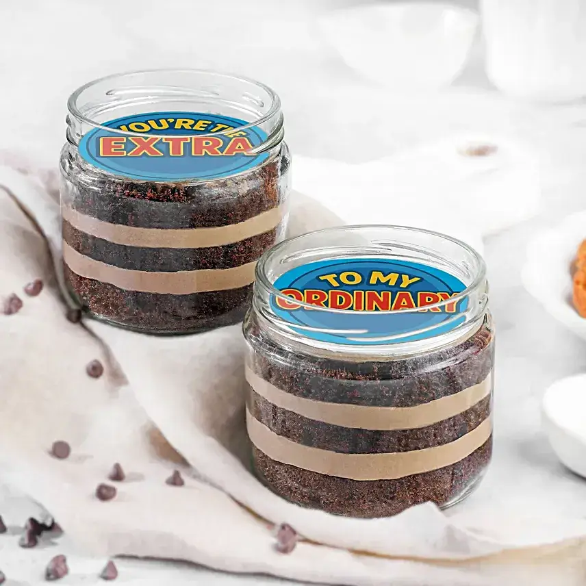 Eggless Chocolate Jar Cake Duo for Bestie