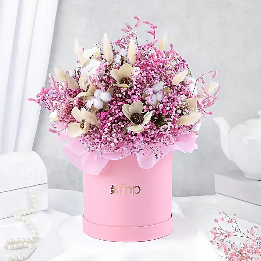Elegant Aster & Feathered Floral Arrangement
