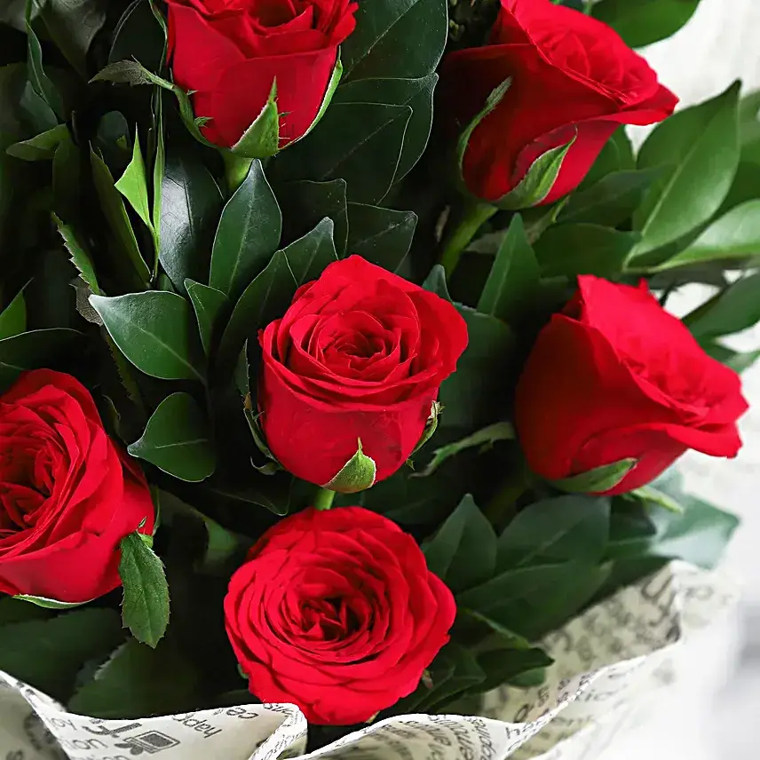 Elegant Vibe Red Roses Bouquet