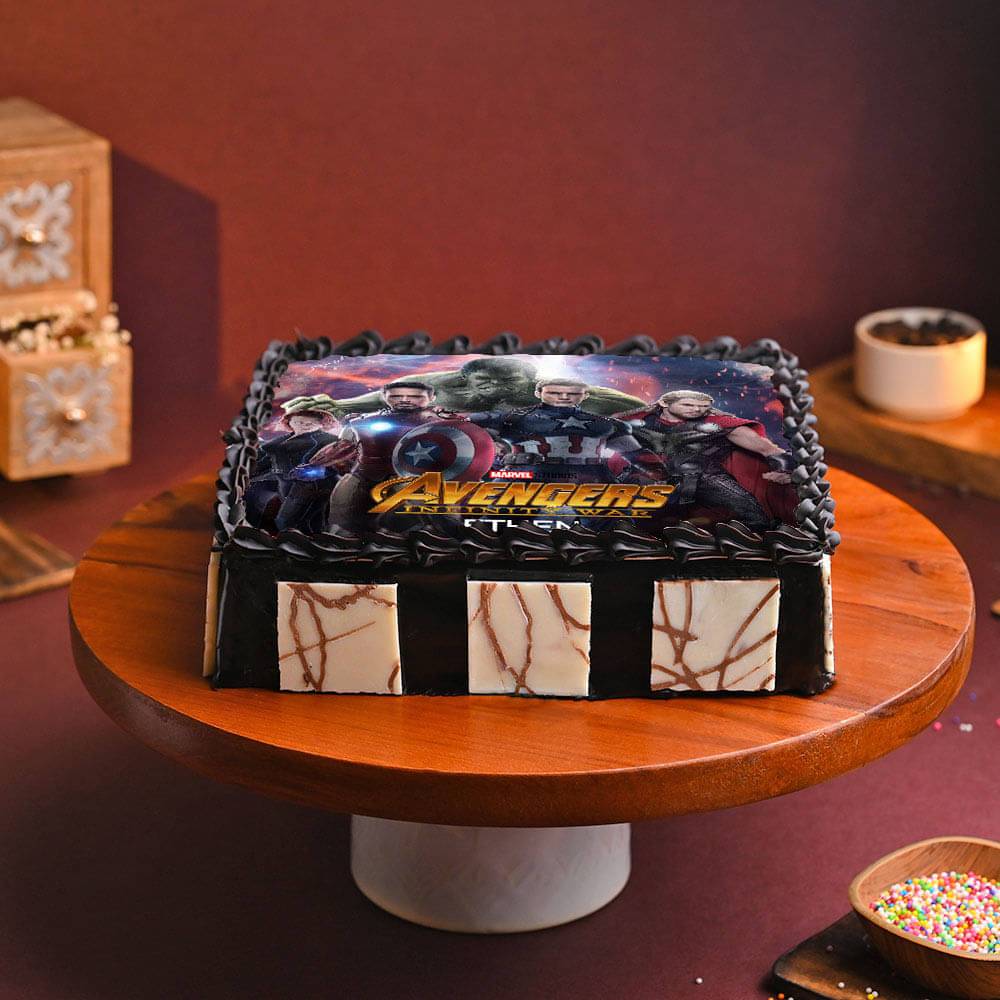 Epic Avengers Photo Cake