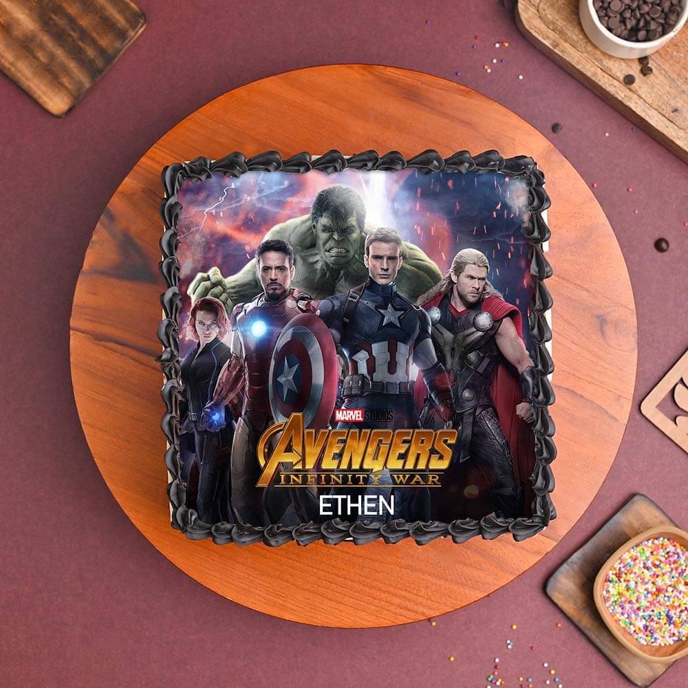Epic Avengers Photo Cake