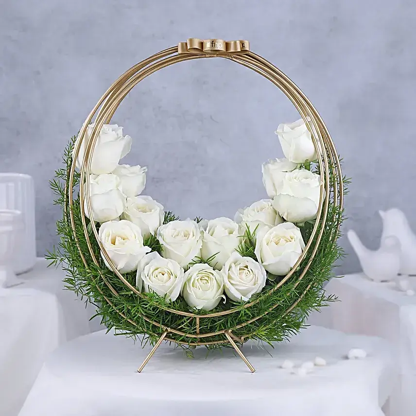 Eternal Ivory Rose Crescent