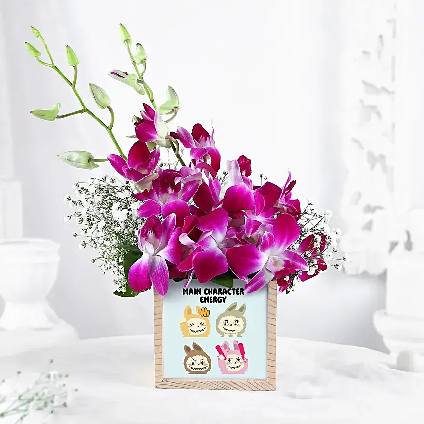 Labubu Main Character Energy Floral Cube
