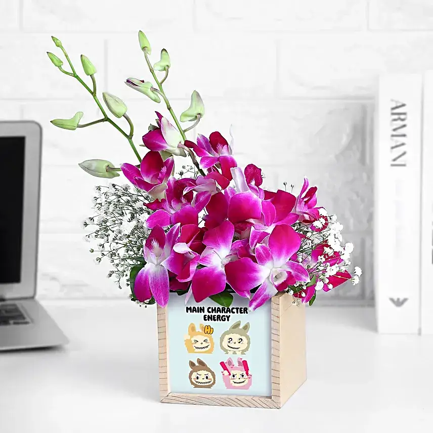 Labubu Main Character Energy Floral Cube