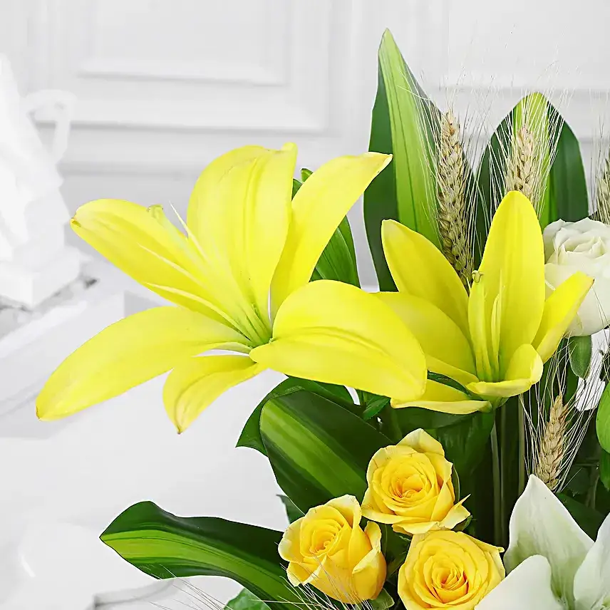 Exotic Elegance Roses & Lilies Arrangement