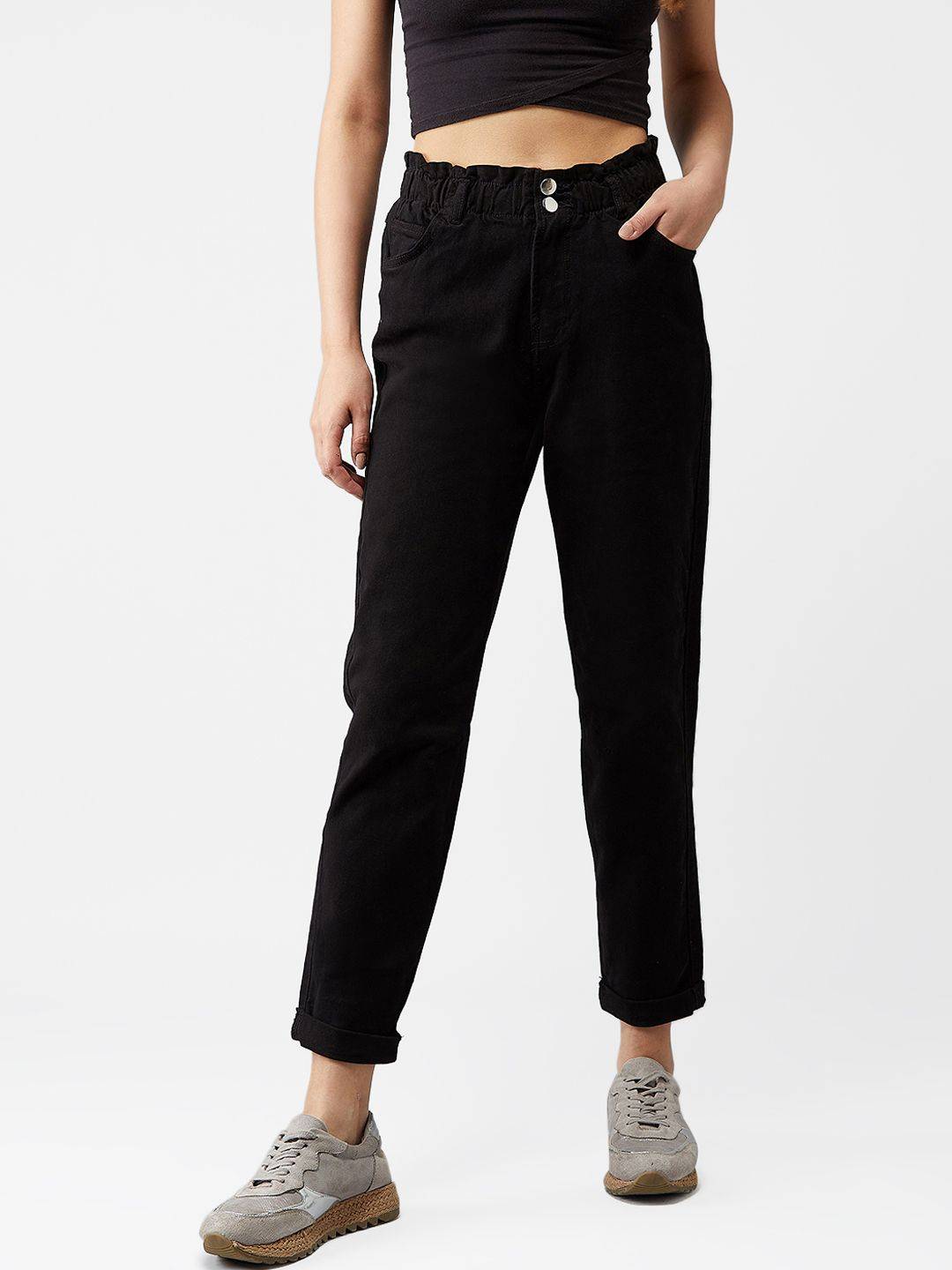 Kotty Women Black Boyfriend Fit Jeans