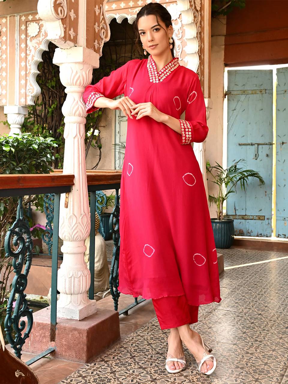 Faeezah Elegant A-Line Pakistani Magenta Suit Set Buy @ ₹2275