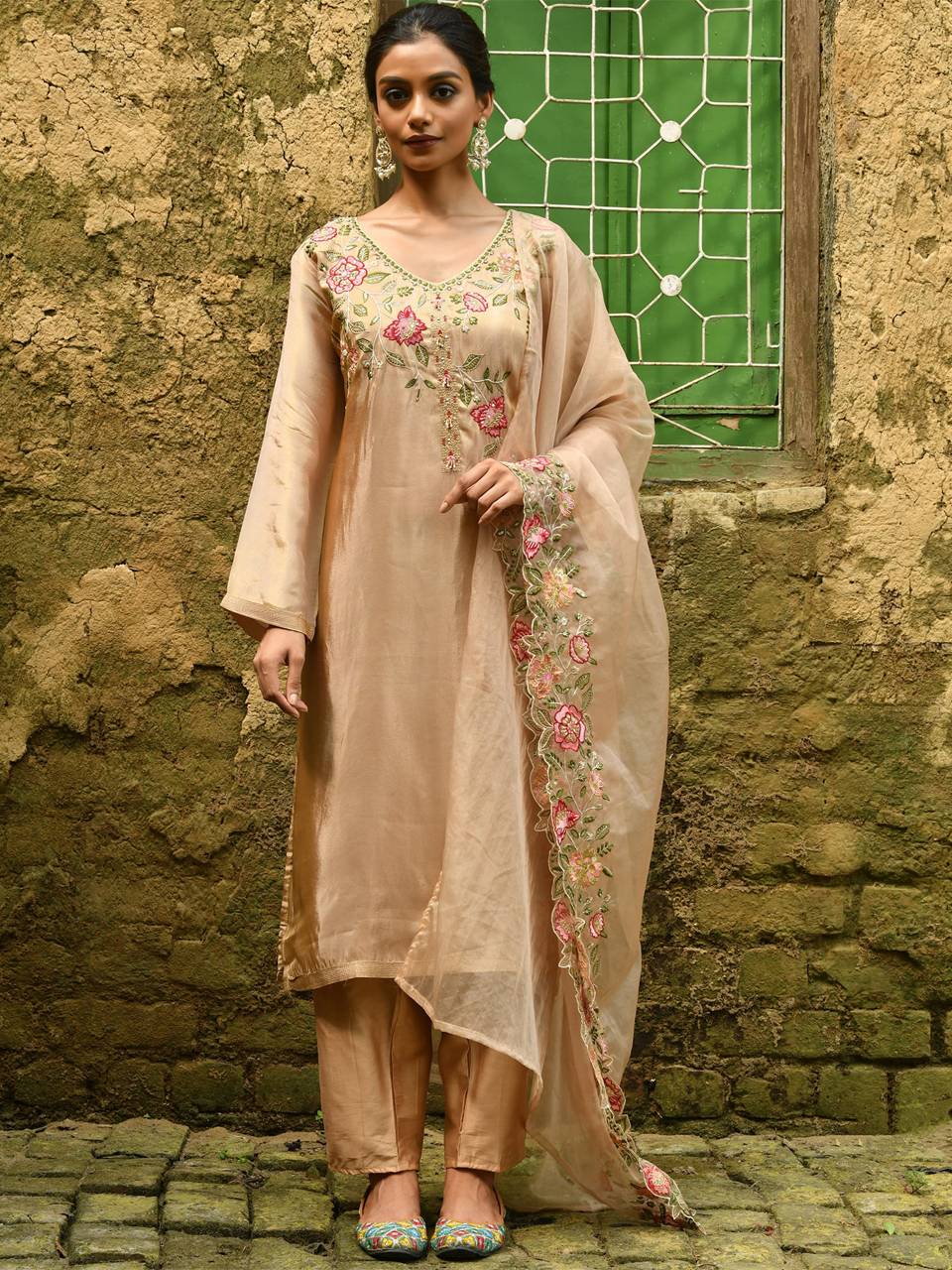 Faeezah Elegant Golden Suit Set Buy @ ₹3003