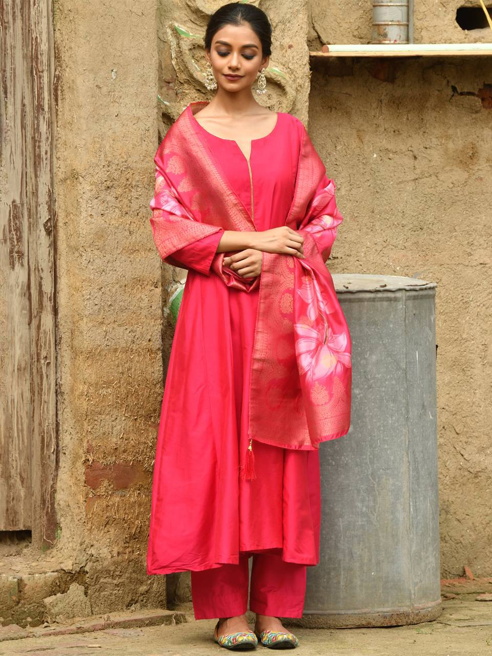 Faeezah Elegant Pink A-Line Suit Set Buy @ ₹1688