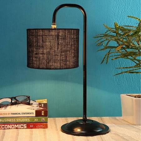 Kayla Black Jute Shade Iron Table Lamp