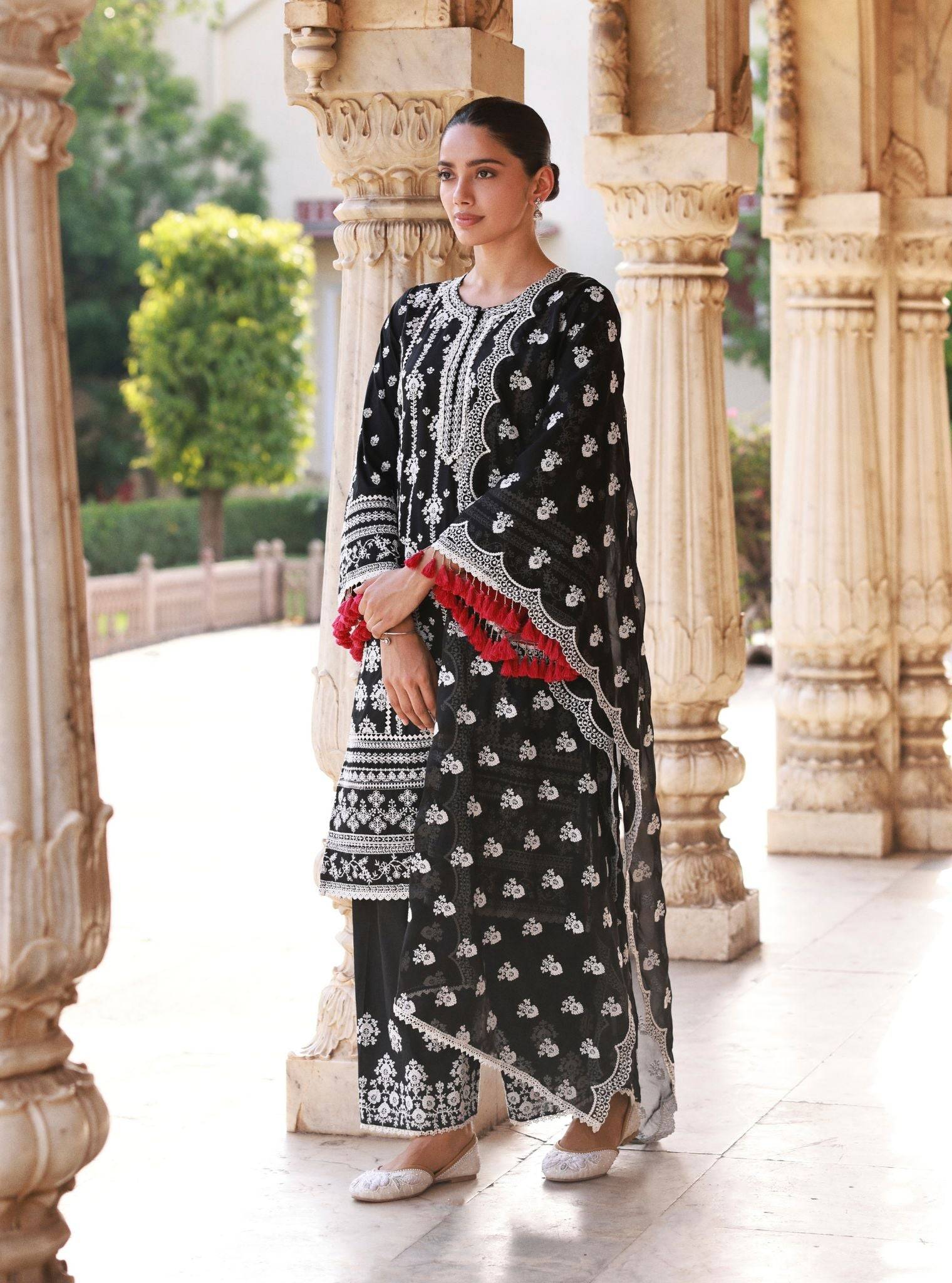 Lomeya Supima Cotton Black Kurta Set