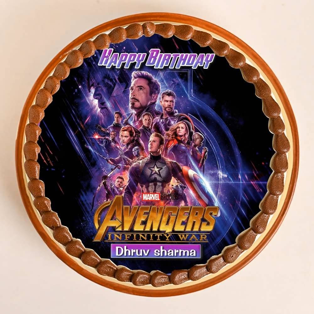 Avengers Theme Photo Cake