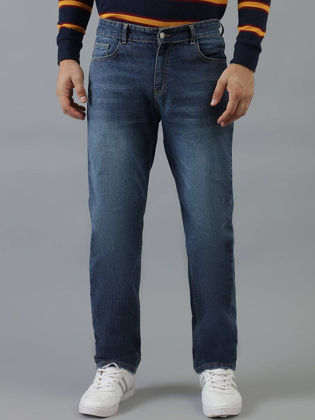 Kotty Men Blue Jean Slim Fit Clean Look Low-Rise Light Fade Stretchable Jeans