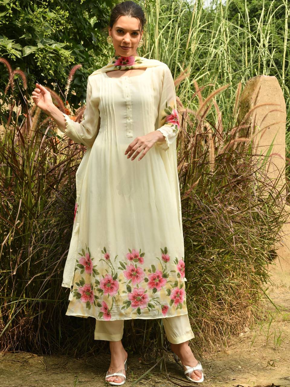 Faeezah Bright Lemon Yellow A-Line Suit Buy @ ₹4375