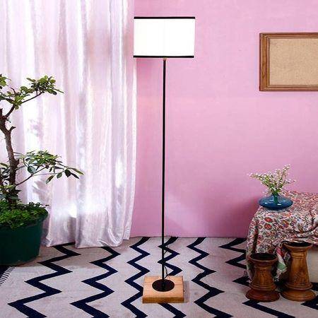 Drake Multicolour Cotton Shade Floor Lamp