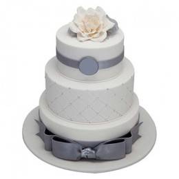 3 Tier Silver Anniversary Cake Buy at ₹7699