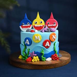 Fintastic Baby Shark Cake