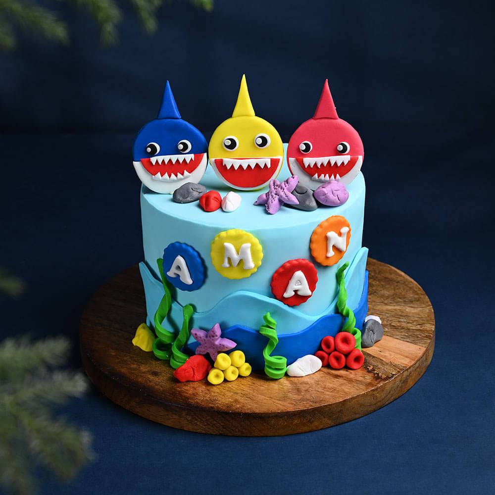 Fintastic Baby Shark Cake