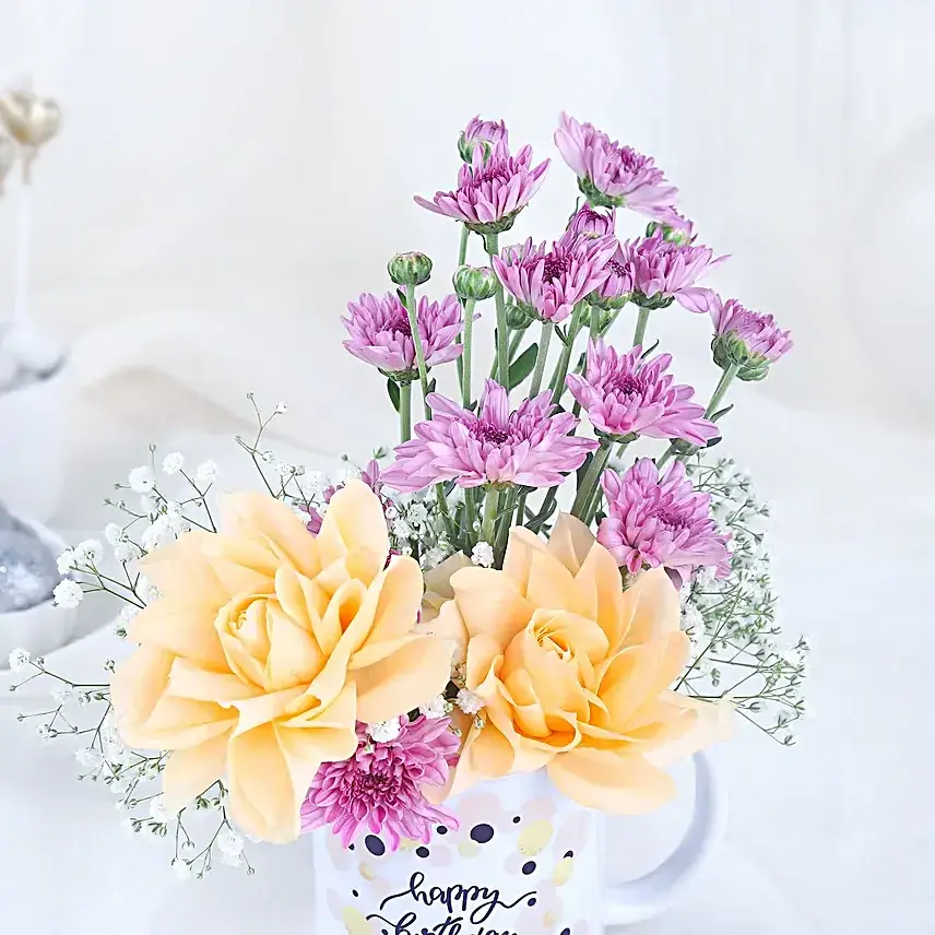 Flower Mug of Birthday Surprises