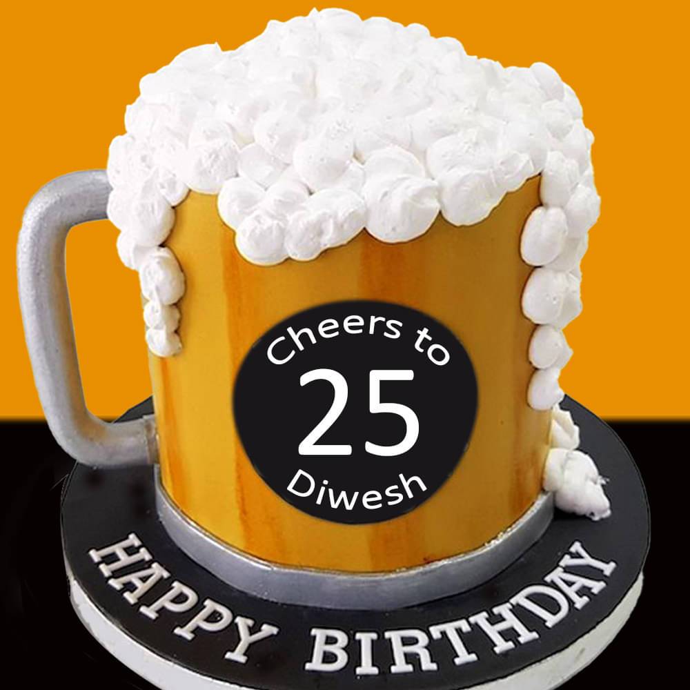 Fondant Theme Beer Mug Cake