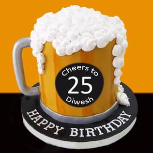 Fondant Theme Beer Mug Cake