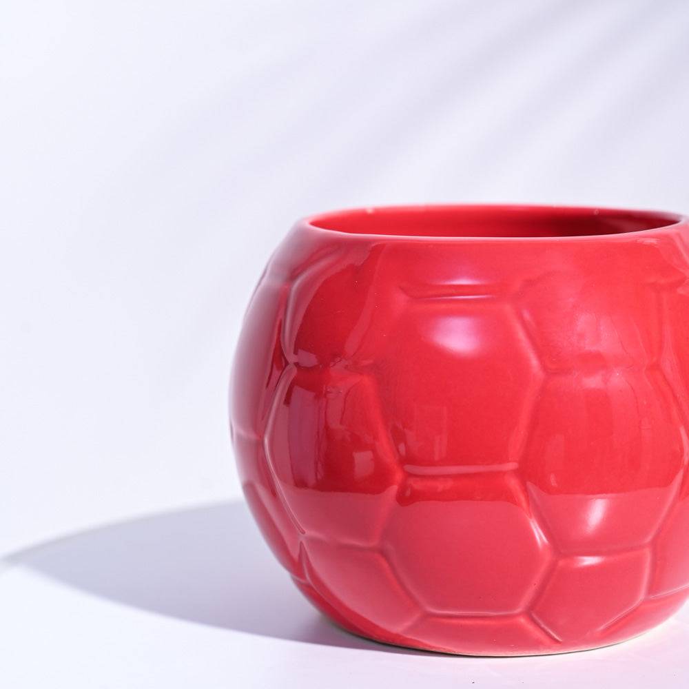Football Ceramic Pot (5.3 Inch Diameter)