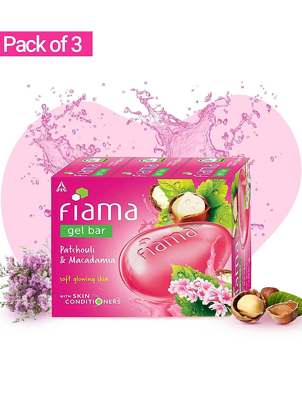 Fiama Patchouli & Macadamia Gel Bar Combo (125gx3) Buy only @ ₹265