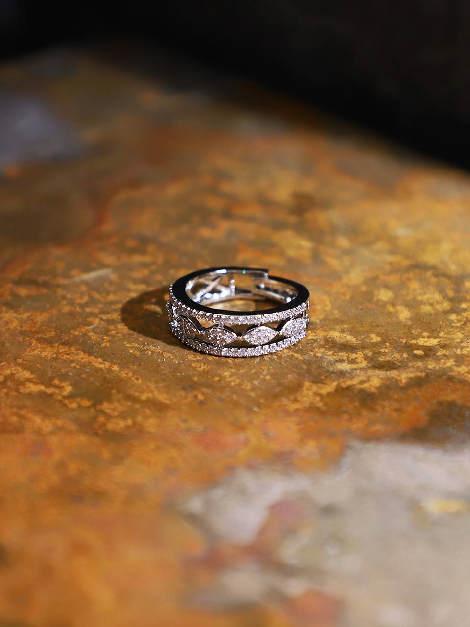 Sayda Jewels Fatima Leaf Line Silver Ring Fr-Jb-08 Buy @ ₹599