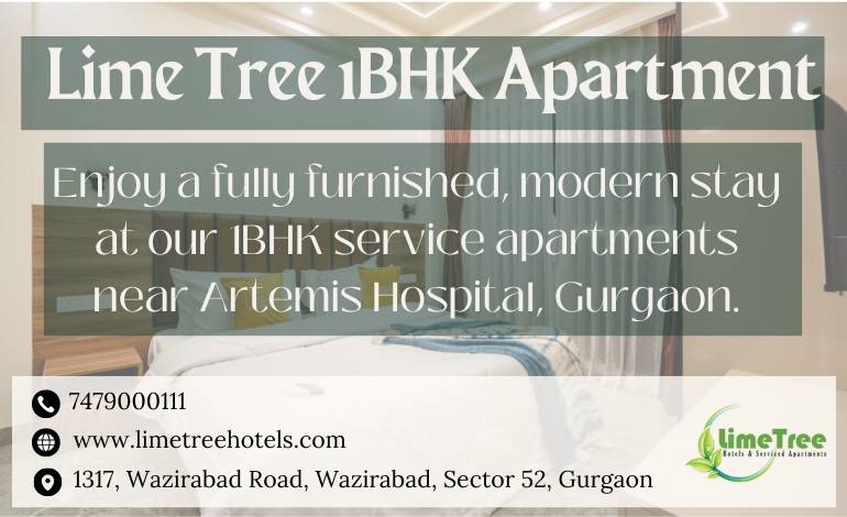 Stylish 1BHK Service Apartment in Gurgaon for Monthly Stay
