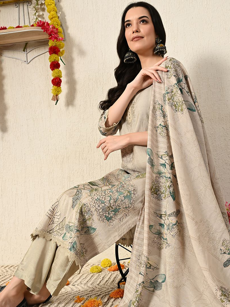 Faeezah Green Silk Elegance Suit Buy @ ₹2275