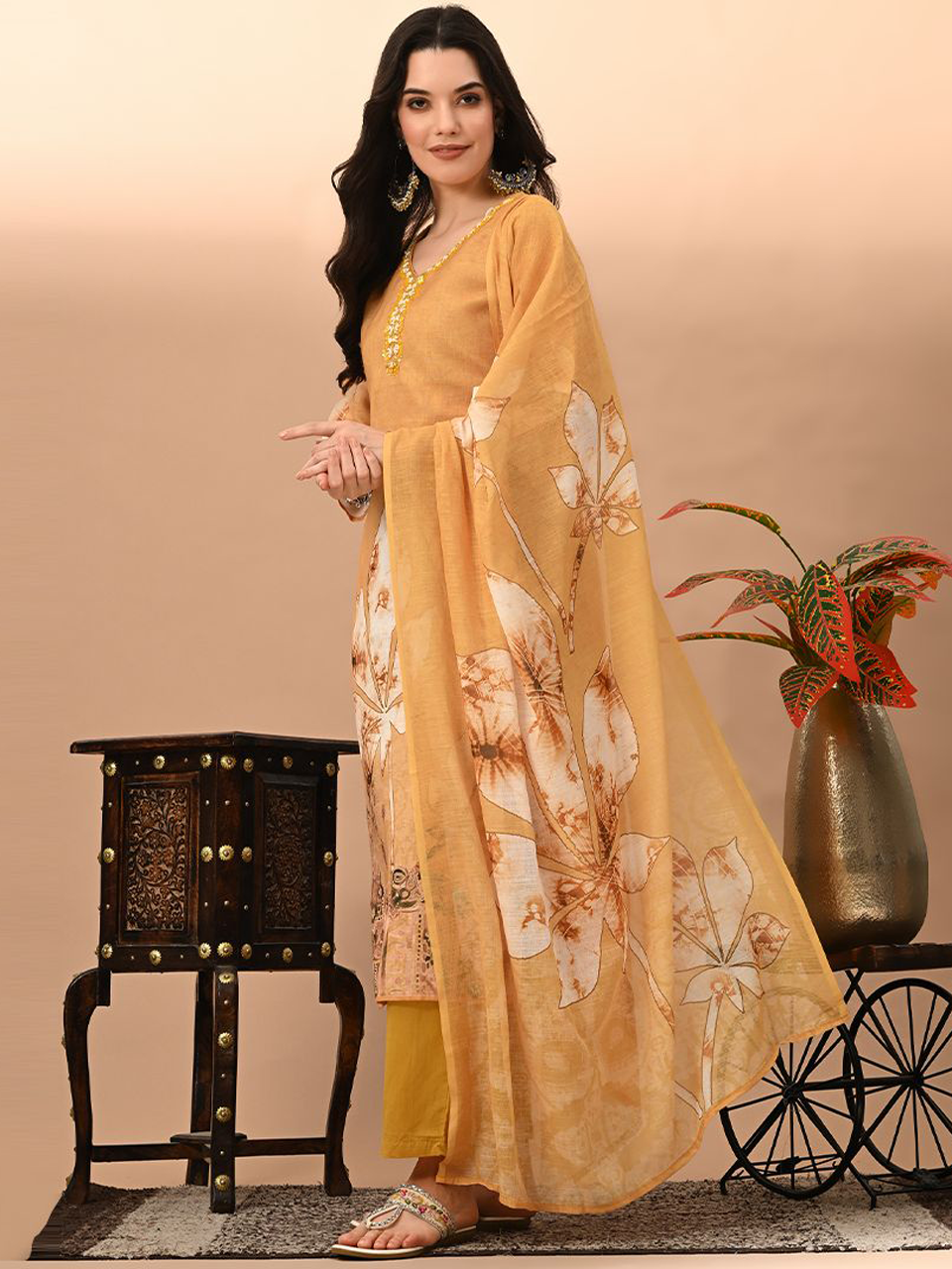 Faeezah Sunny Yellow Sequin Embroidered Suit Buy @ ₹2093