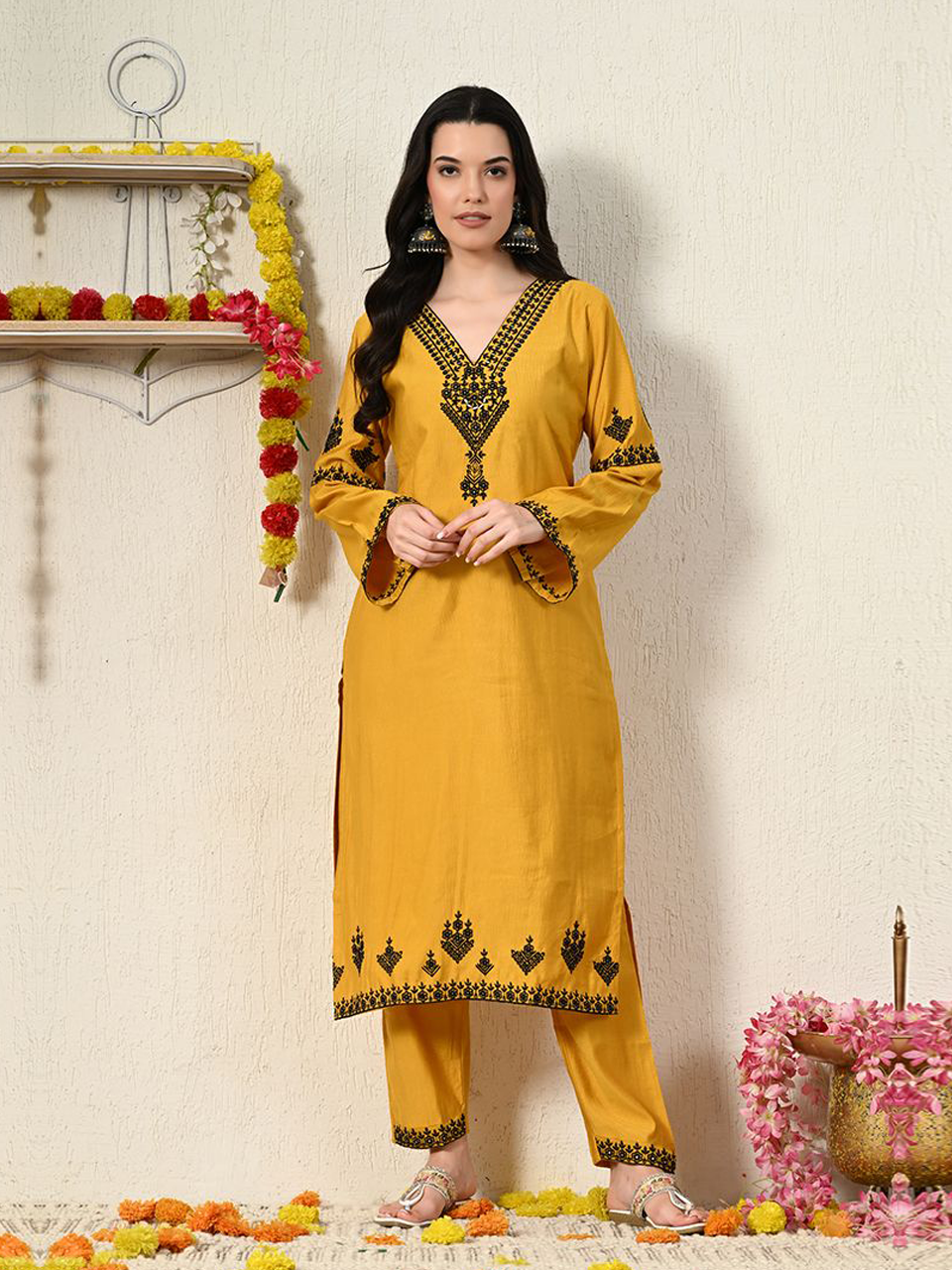 Faeezah Yellow Mirror Glam Suit Buy @ ₹1575