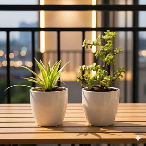 Set of 2 - Spider in 4 Inch Classy White Cup Ceramic Pot (any colour)