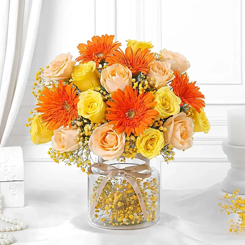Gerbera N Rose Bloom Jar