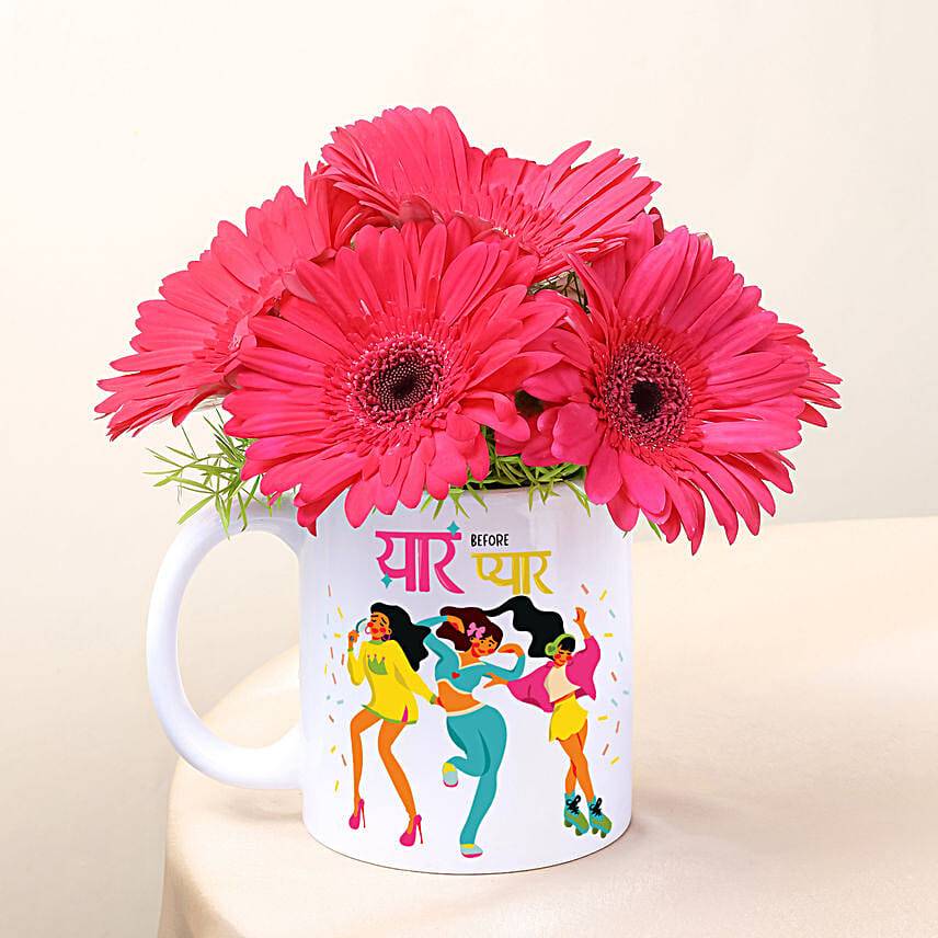 Gerberas and Giggles Mug Combo for BFF