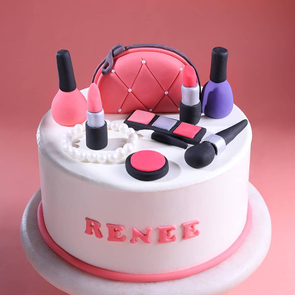 Glamour Makeup Theme Cake