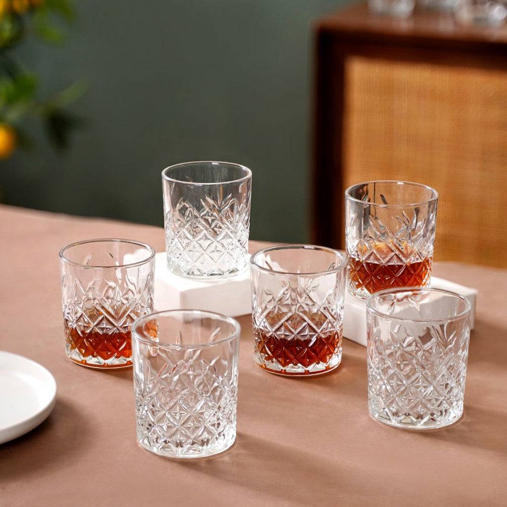 Set Of 6 Cut Glass Whiskey Glass 300ml buy only at ₹850
