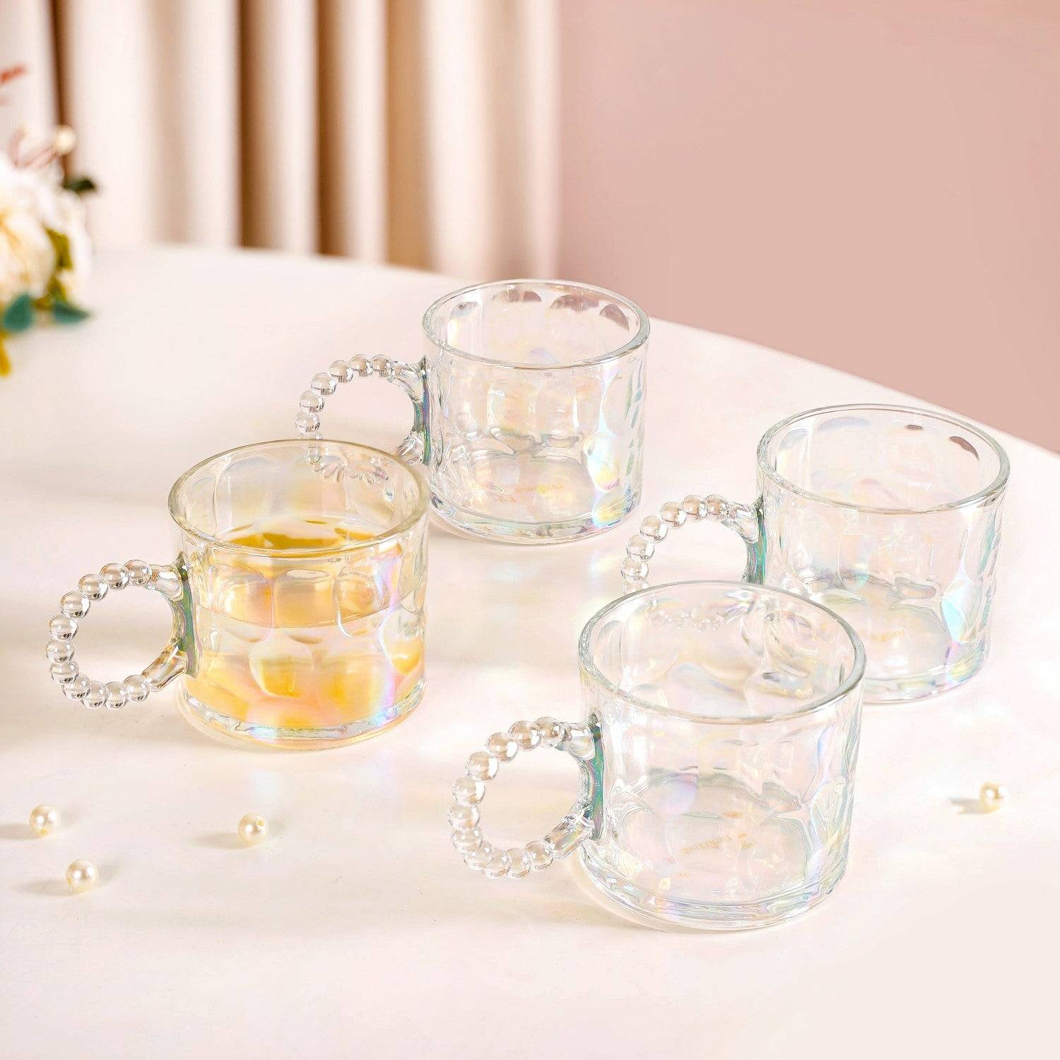Set Of 4 Iridescent Glass Tea Cups 325ml buy only at ₹790