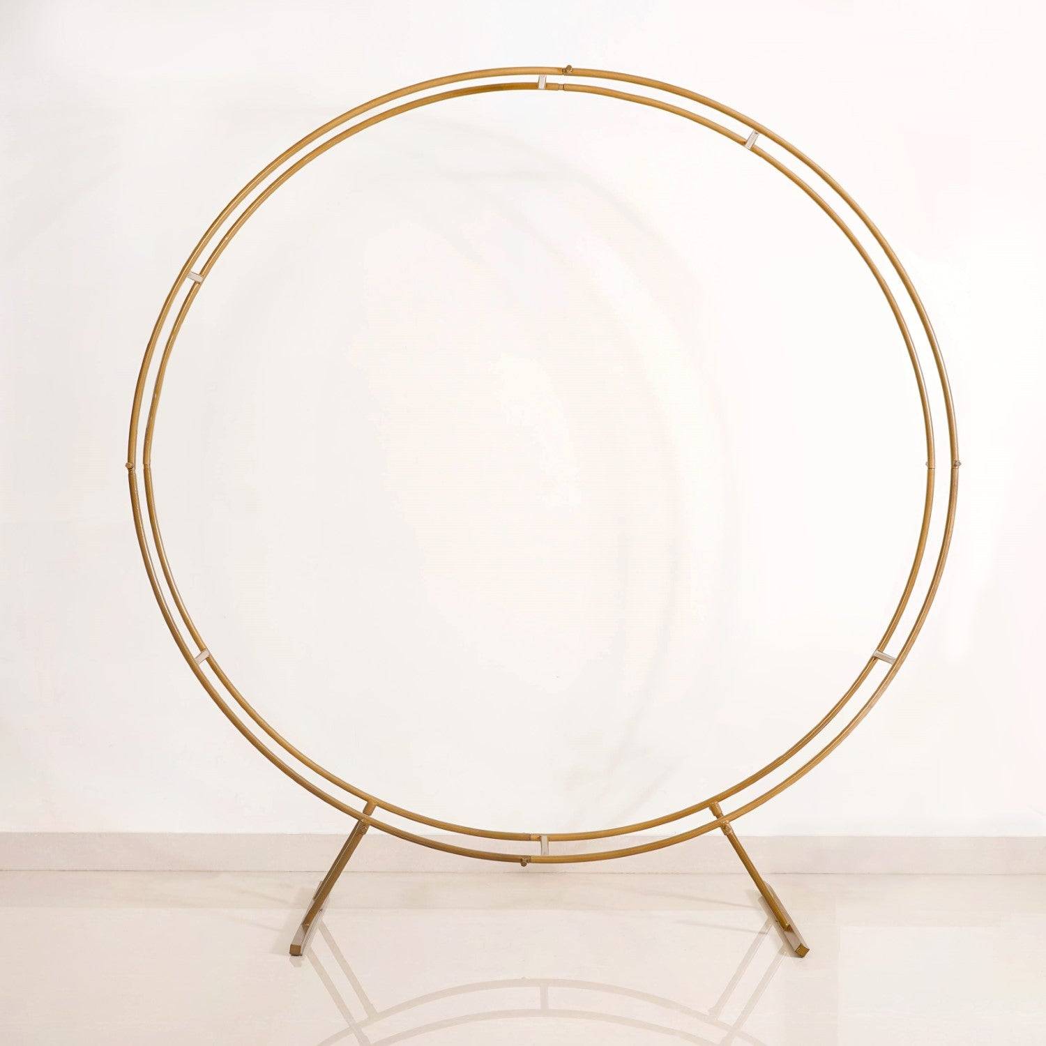 Gold Double Ring Backdrop Metal Frame For Party Decoration 99 Inch