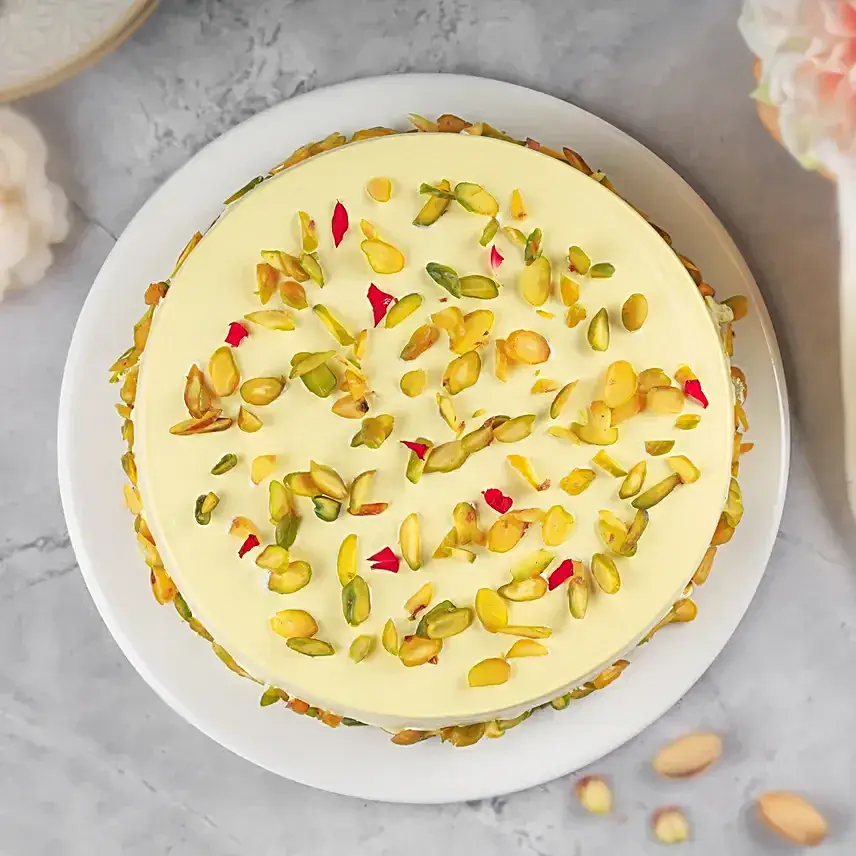 Golden Delight Rasmalai Eggless Cake