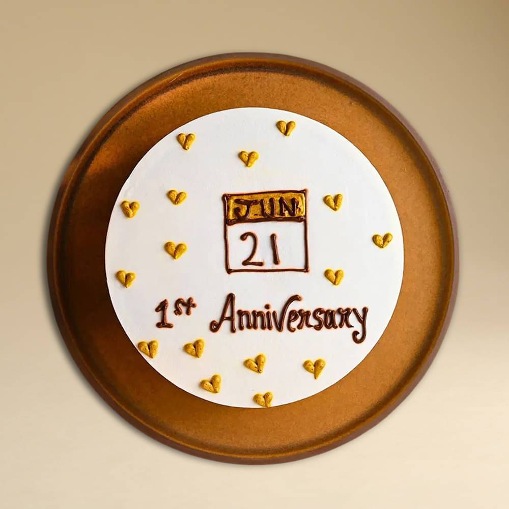 Golden Hearts Anniversary Cake