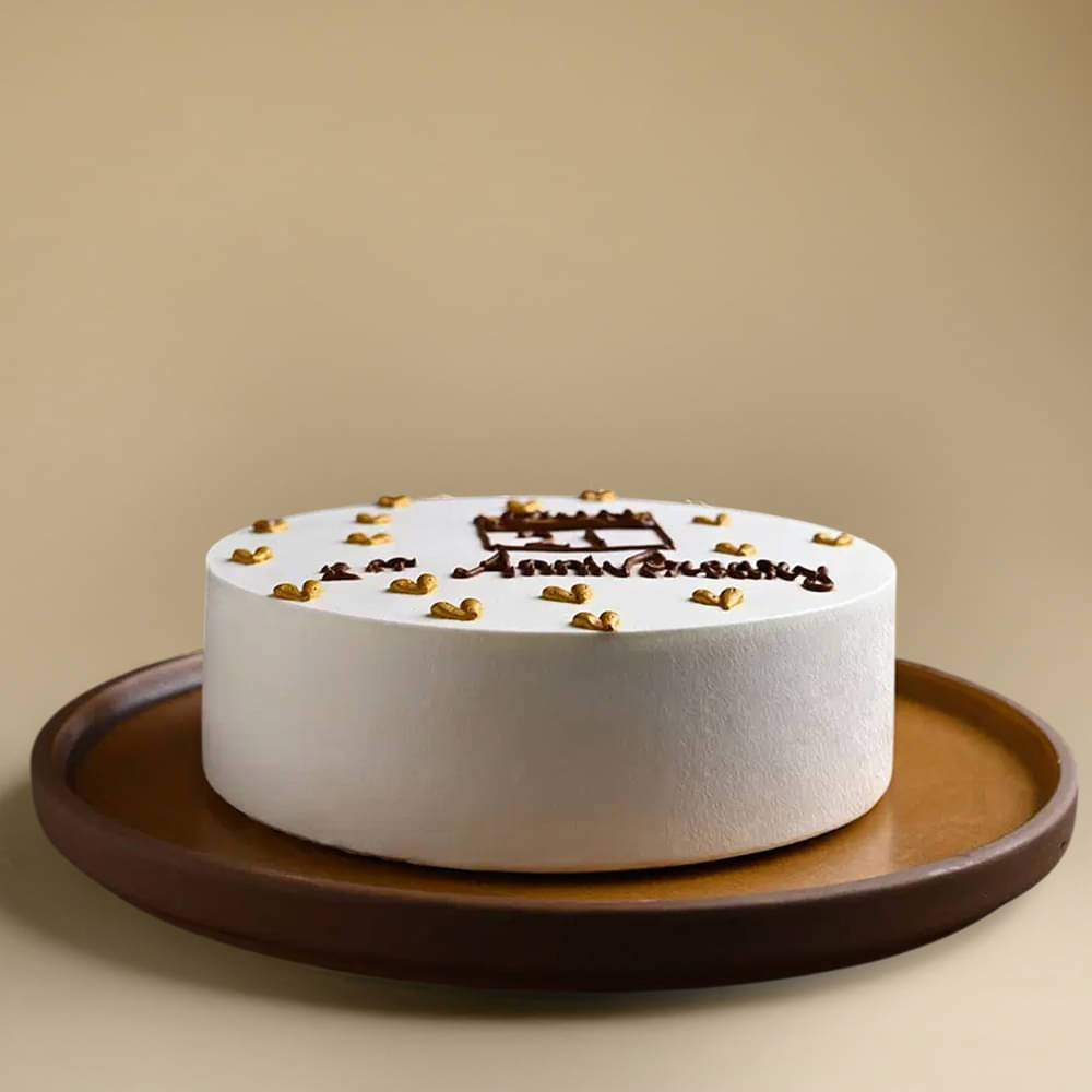 Golden Hearts Anniversary Cake