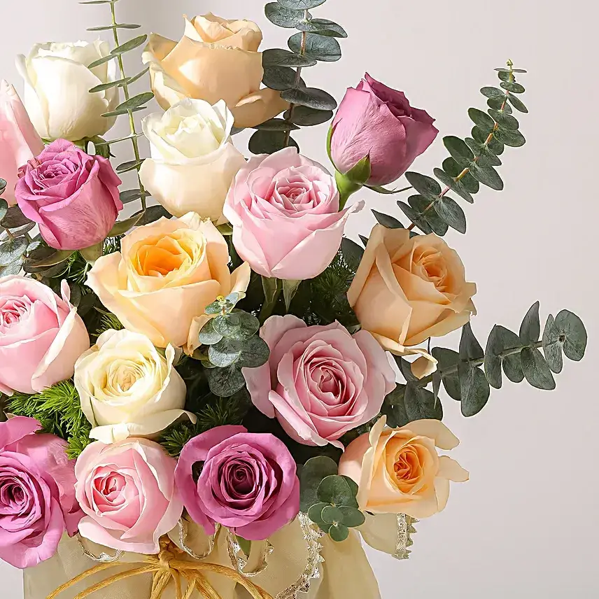 Golden Organza Rose Bloom Potli