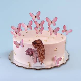 Graceful Silhouette Butterfly Cake